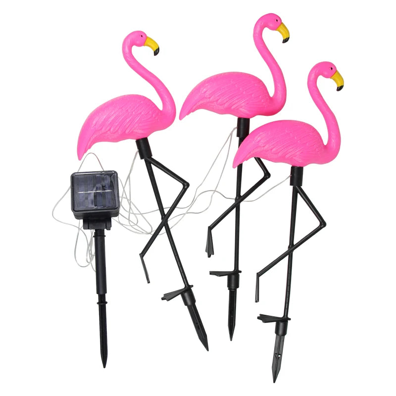 Solar Flamingo Light LED Outdoor Courtyard Lamp Garden Light Waterproof Stake Light Pathway Decor Solar Patio Ground Lantern