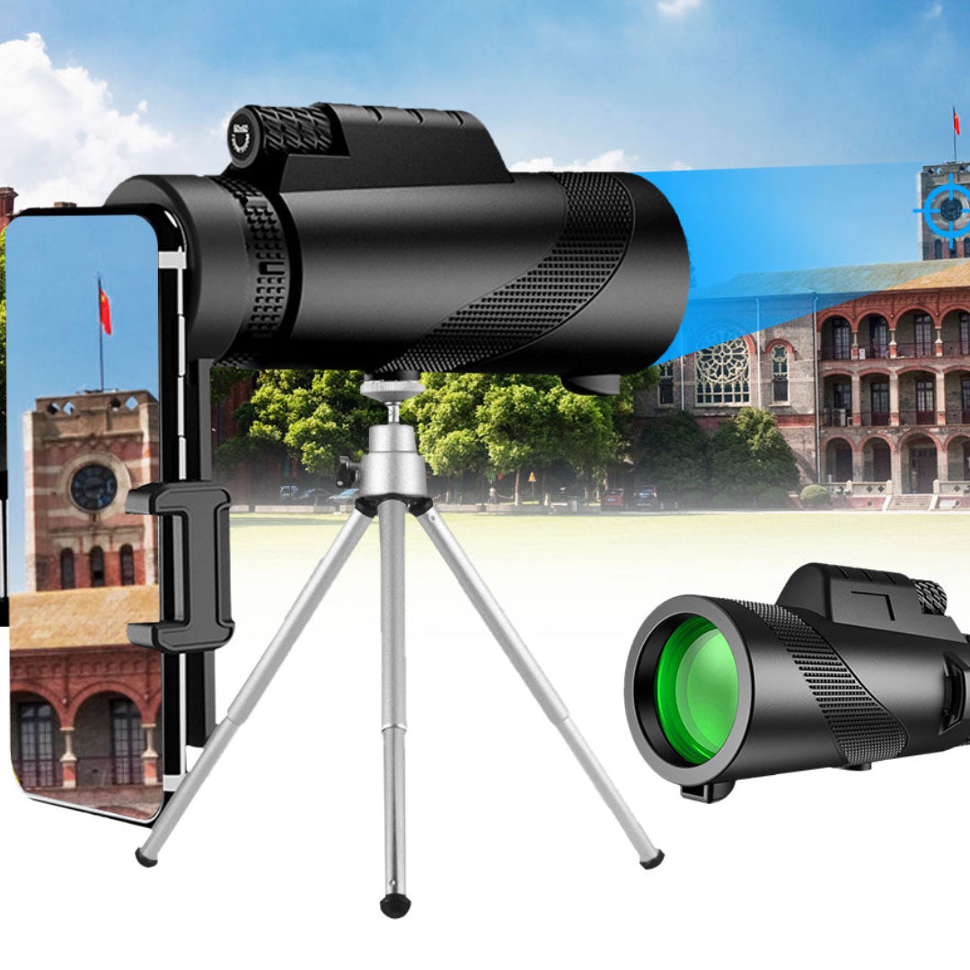 Explora el Mundo: Potente Monocular HD 80x100 con Tripié y Montaje para Teléfono