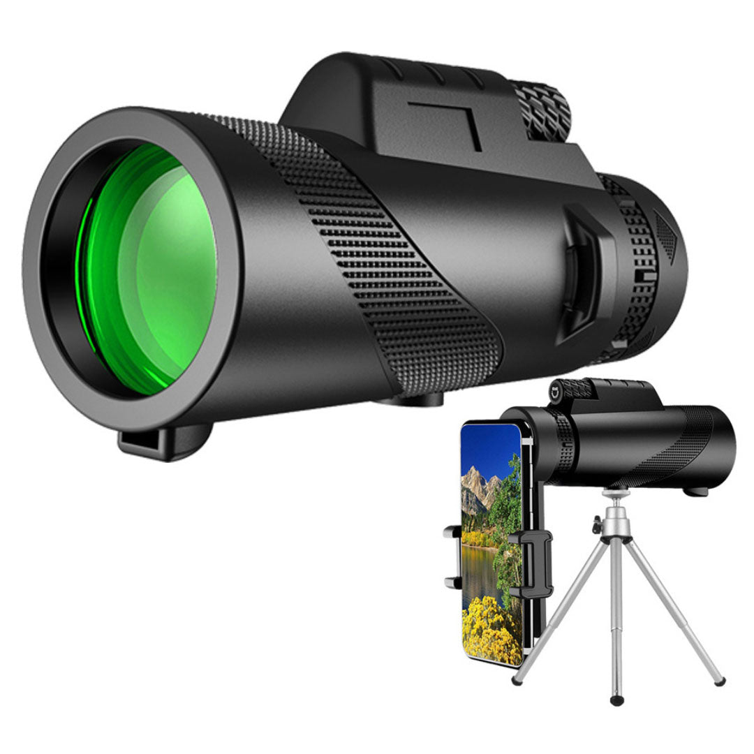 Explora el Mundo: Potente Monocular HD 80x100 con Tripié y Montaje para Teléfono