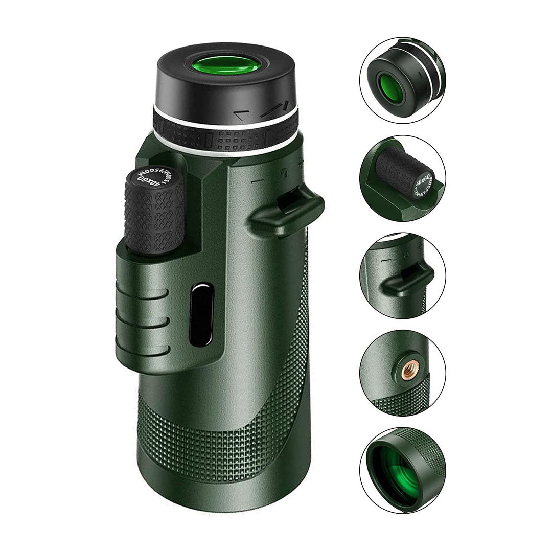 Explora el Mundo: Potente Monocular HD 80x100 con Tripié y Montaje para Teléfono