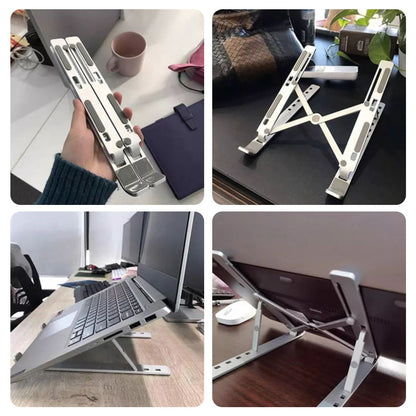 Optimiza tu Espacio: Soporte Plegable de Aluminio para Laptop Ajustable